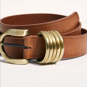 FREE PEOPLE RORI COGNAC LEATHER BELT S/M
